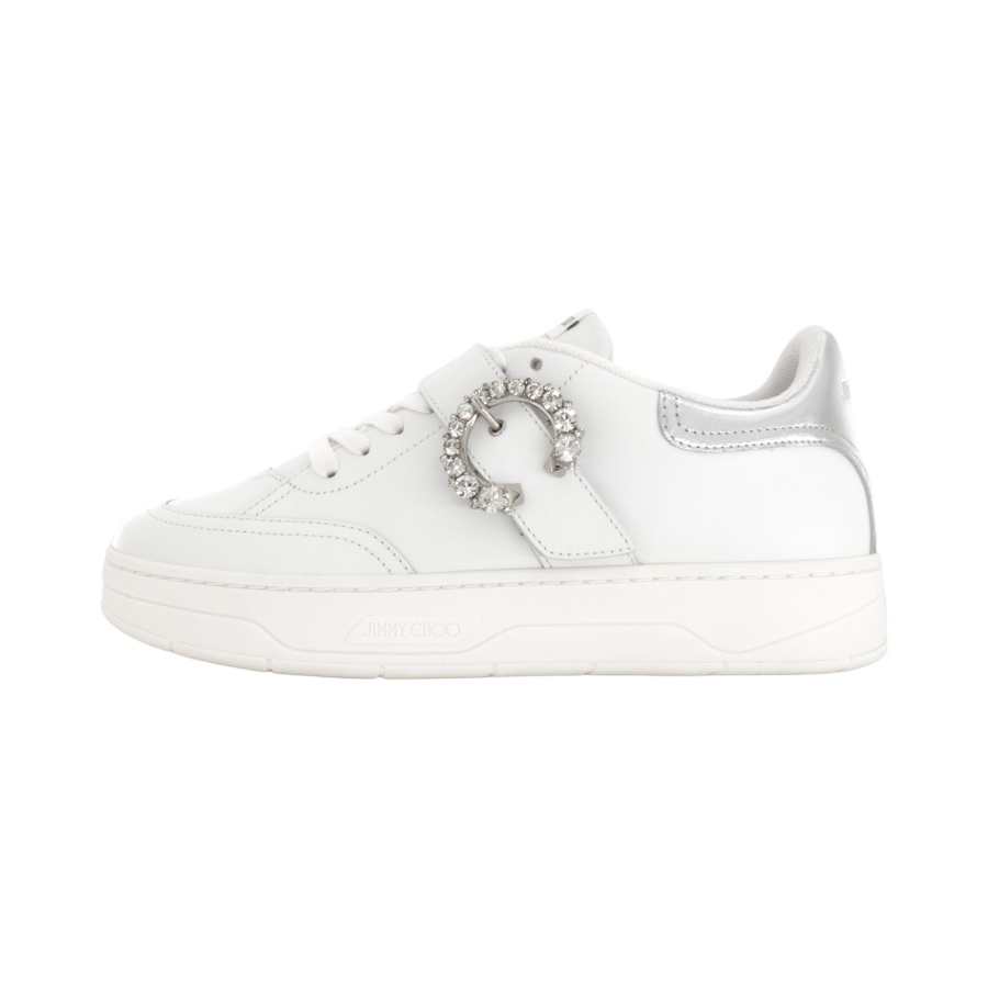 Jimmy Choo Osaka Lace Up Low top Stylish Skateboarding Shoes Women's White