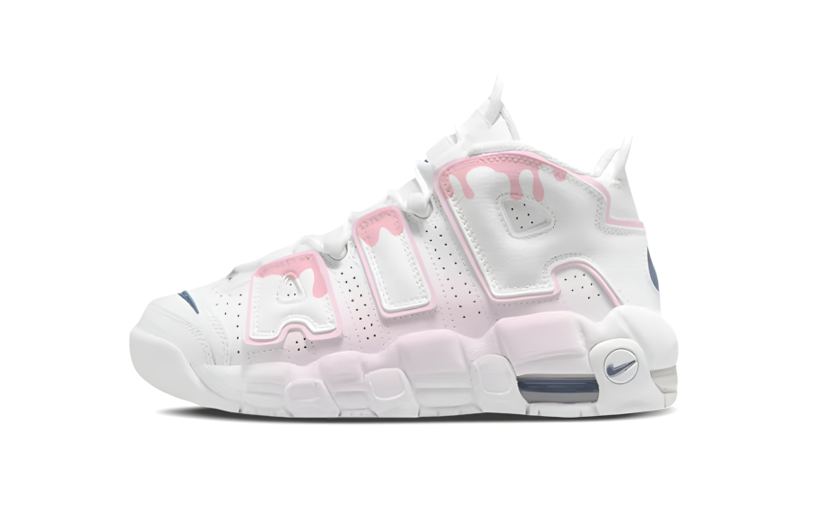 Nike Nike Air More Uptempo GS Cloud Island White Mid top Vintage Basketball Shoes Unisex White, Light Pink