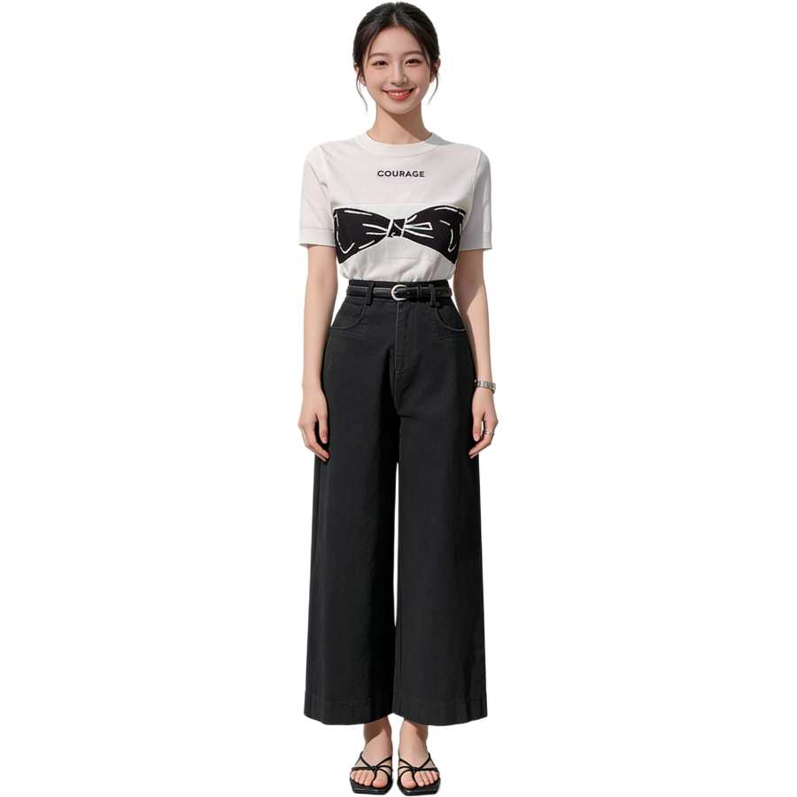 JBBCN Casual Pants Women's Moderate Wide Leg Pants