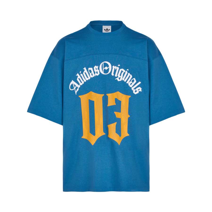Adidas Originals T Shirts Men's Mixed Ink Blue Crew Neck Moderate