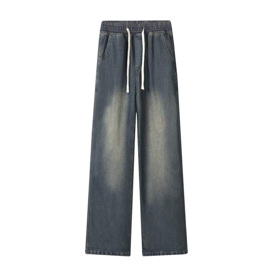 MIIOW Jeans Unisex Thin Straight Fit Pants