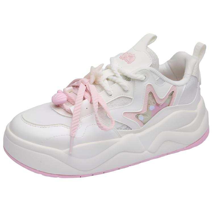 Anta Large Puffy Low top Skateboard Shoes Women's White Pink