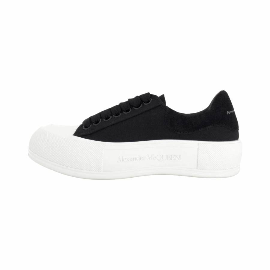 Alexander McQueen Deck Skate Plimsoll Lace Up Black Women's