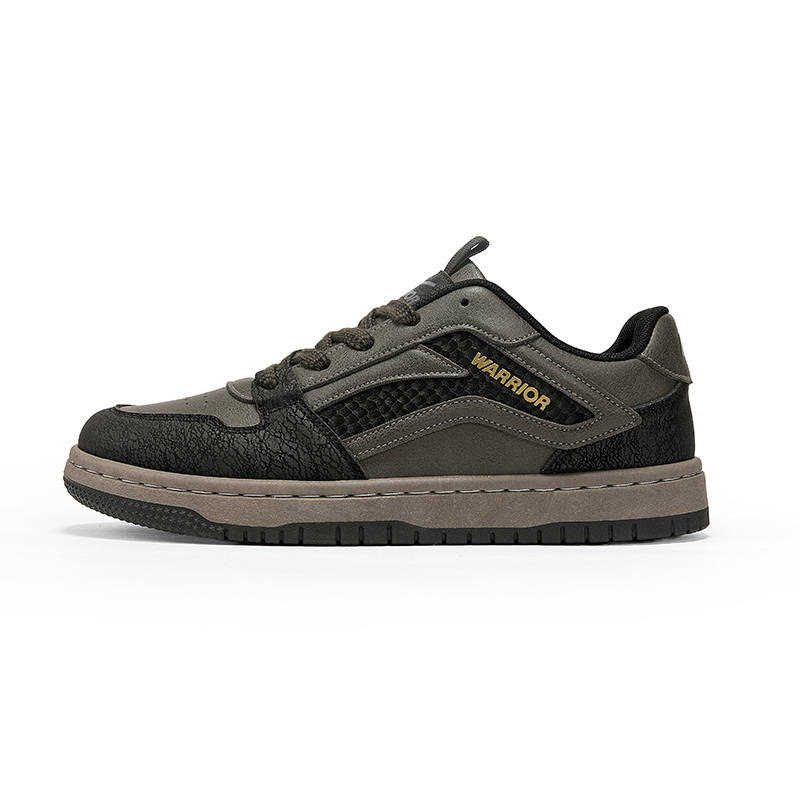 Warrior Height Increasing Abrasion Resistant Lightweight Low top Skateboard Shoes Men's Dark Army Green Black