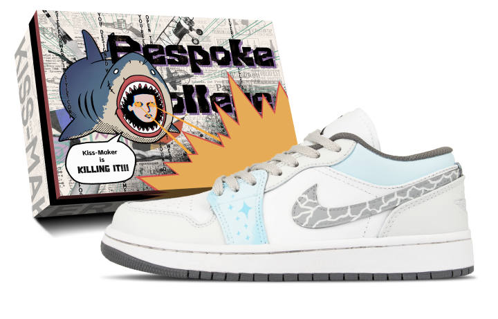 Jordan Jordan Air Jordan 1 Leather Cushioning Low top Trendy Basketball Shoes Unisex Sky Blue