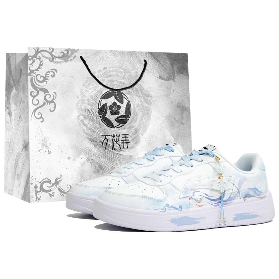 Li-Ning Li Ning Floating Boat Kaleidoscope, Mist White Moon, Shopping Bag Abrasion Resistant Low top Skateboard Shoes Unisex