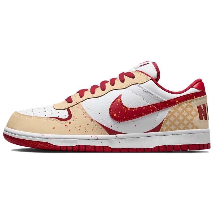 Nike Nike Big Abrasion Resistant Breathable Low top Skateboard Shoes Men's Beige Yellow