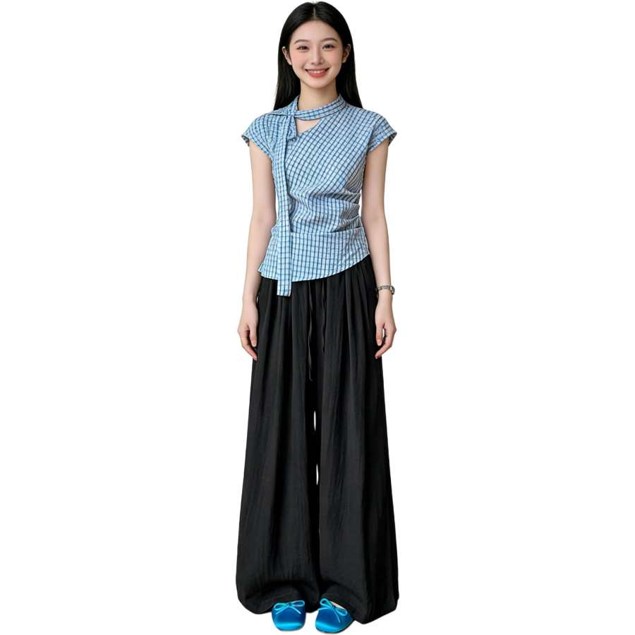 JBBCN Casual Pants Women's Moderate Wide Leg Pants