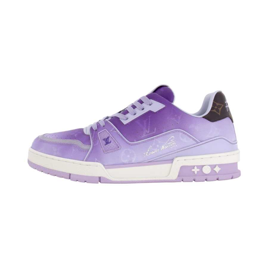 LOUIS VUITTON Trainer Cow Leather Low top Skateboard Shoes Unisex Purple