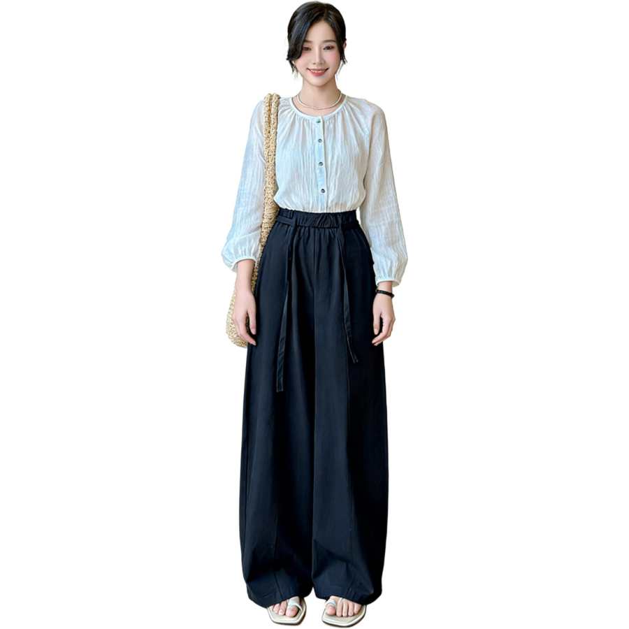 JBBCN Casual Pants Women's Moderate Wide Leg Pants