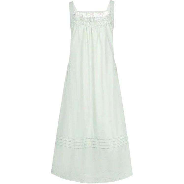 JBBCN Slip Dresses Women's Mint Milk Green Square Collar Thin Long