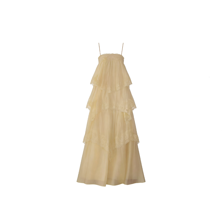 CPAURA Slip Dresses Women's Apricot Long Skirt Boat Neck Moderate Long