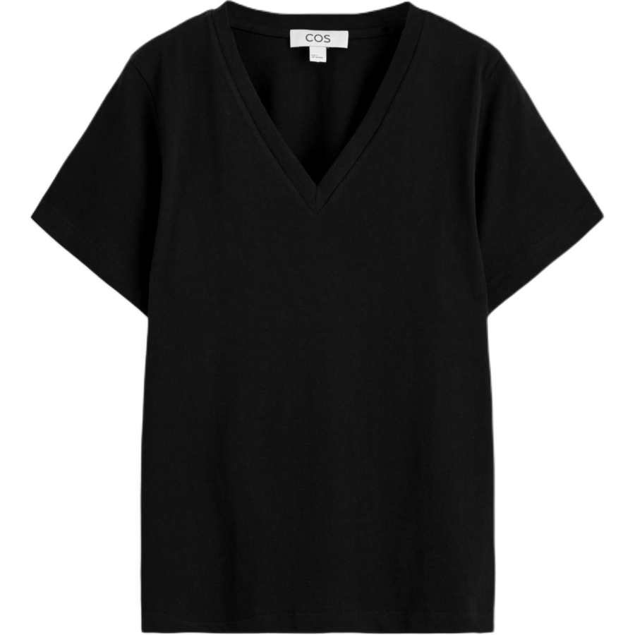COS T Shirts Women's Black V Neck
