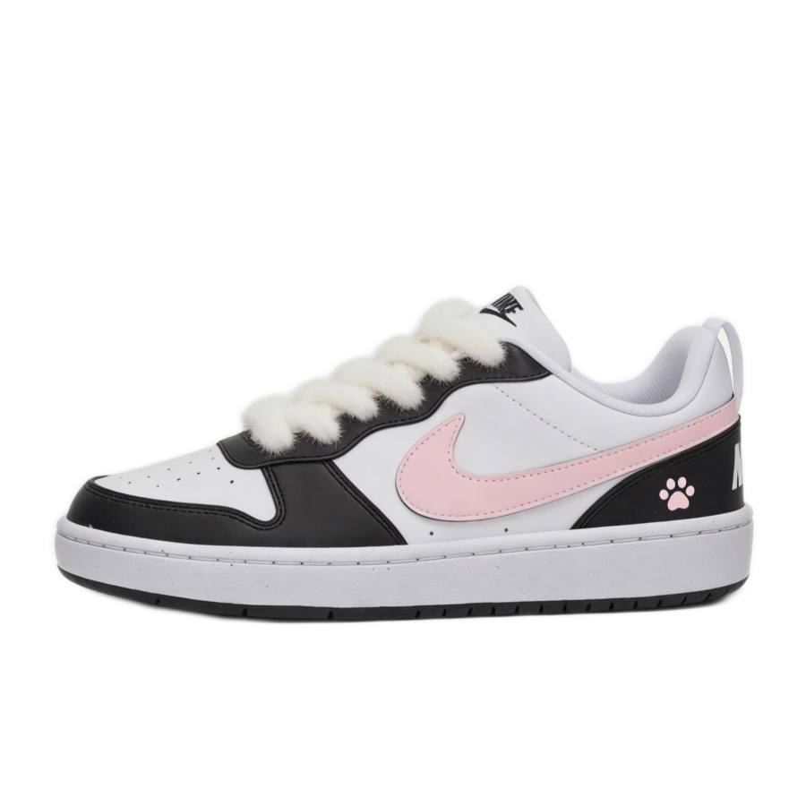 Nike Nike Court Borough Peach Blossom Meow Claw Low top Kids' Skateboarding Shoes Black Pink Teenagers