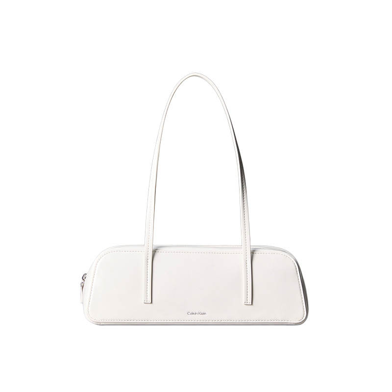 CALVIN KLEIN Blended Material Shoulder Bag Medium Women's Moon White
