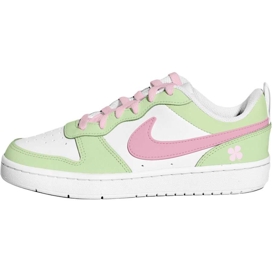 Nike Nike Court Borough Green Peach Lucky Clover Cushioning Abrasion Resistant Breathable Low top Kids' Skateboarding Shoes