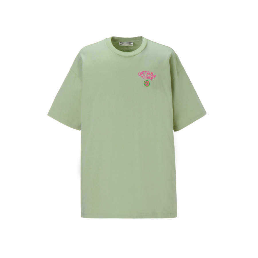 Onitsuka Tiger OVERSIZED GRAPHIC T Short Sleeved T Shirts Unisex Gray Green