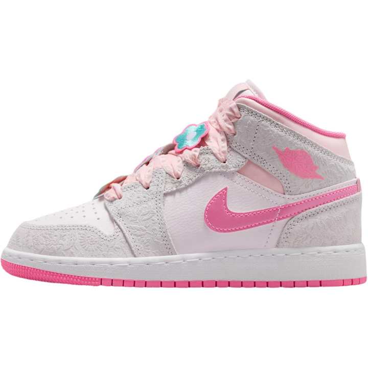 Jordan Jordan Air Jordan 1 Support Mid top Basketball Shoes Pink White Unisex