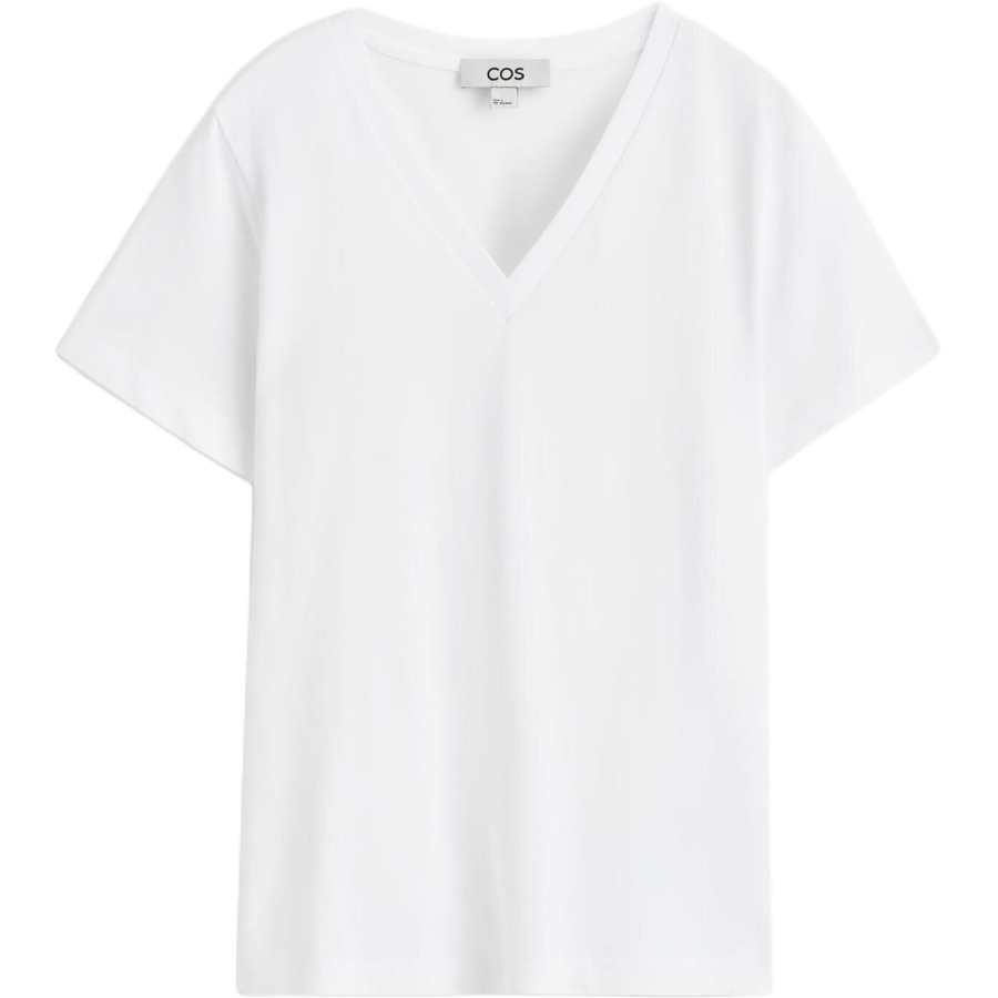 COS T Shirts Women's White V Neck