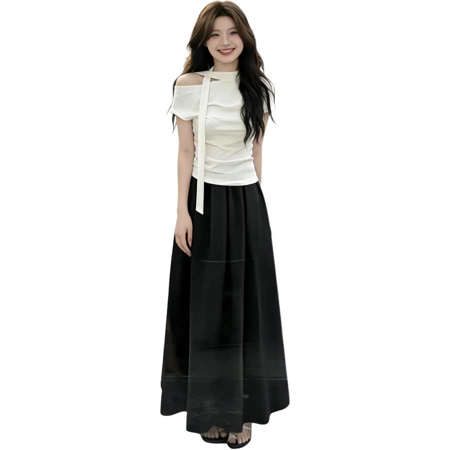 JBBCN Two Piece Skirt Sets Women's Asymmetrical Collar Moderate Long