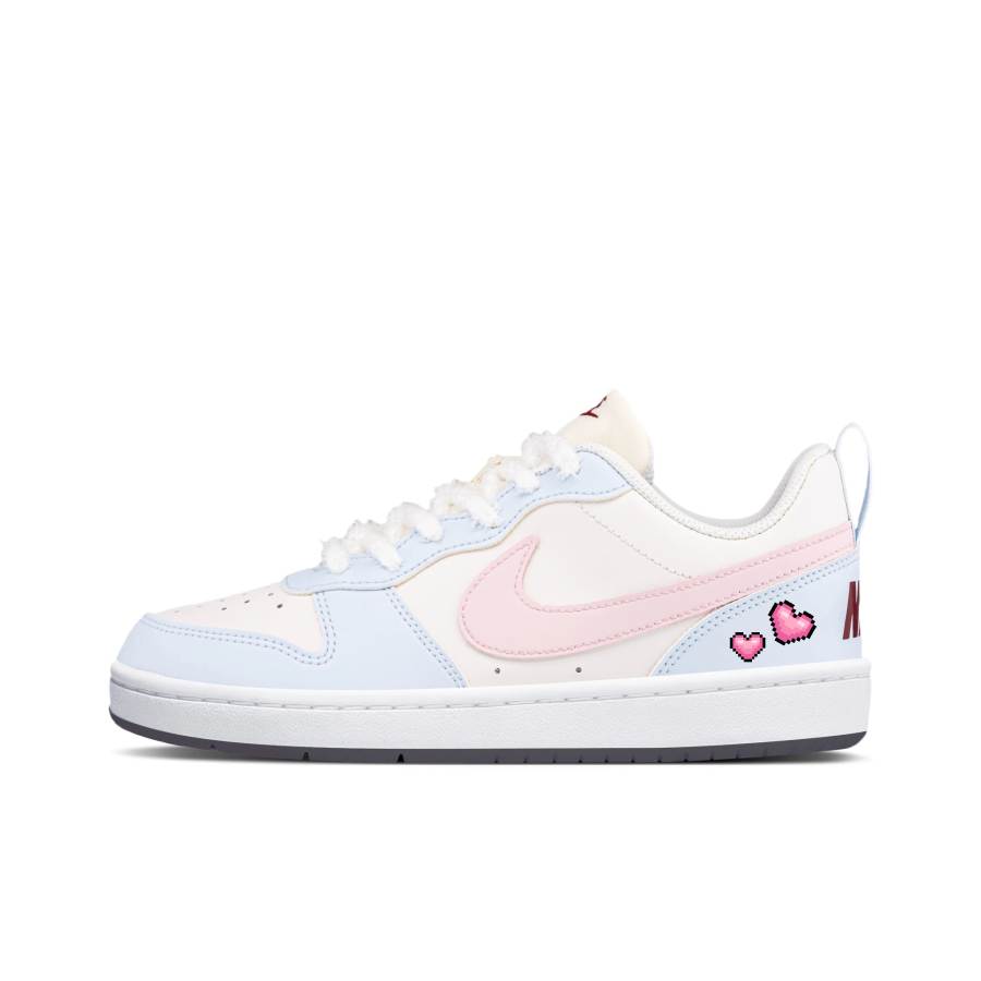 Nike Nike Court Borough 2 Pixel Love Confession Abrasion Resistant Slip Resistant Low top Skateboard Shoes Unisex