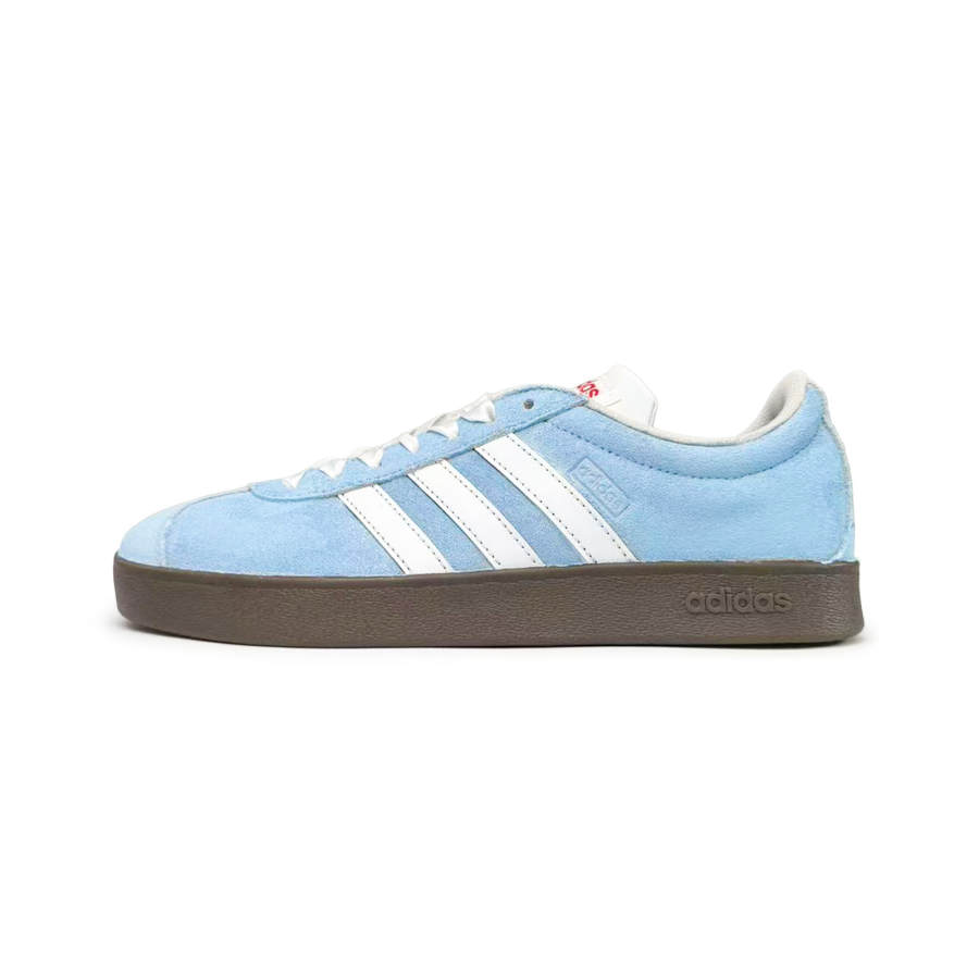Adidas Adidas VL COURT 2.0 Maris Sal Ice Blue Suede Lightweight Low top German Army Trainers Unisex White Blue