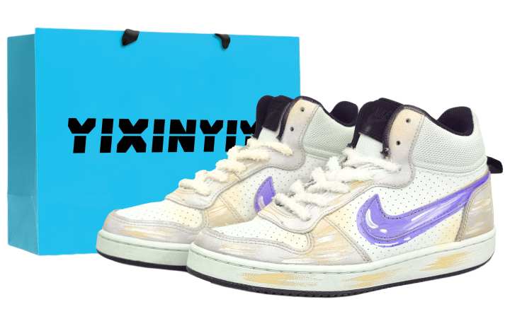 Nike Nike Flight Legacy High top Vintage Basketball Shoes Unisex Cream Yellow