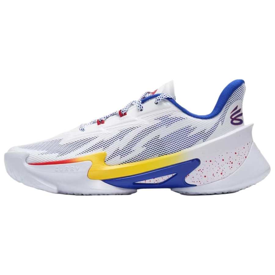 Under Armour CURRY SERIES 7 Fabric Abrasion Resistant Breathable Low top Basketball Shoes Unisex White Blue