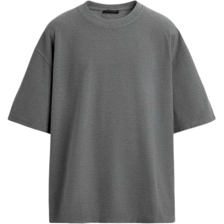 ZARA T Shirts Men's Light Gray Crew Neck