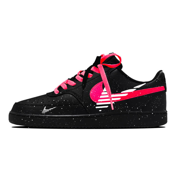 Nike Nike Court Vision 1 Heartbeat Frequency Abrasion Resistant Slip Resistant Low top Skateboard Shoes Men's Black Purple
