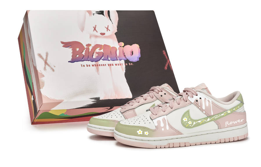 Nike Nike Dunk 811 Manufacturing, Sweetheart Guava, Special Shoe Box Low top Skateboard Shoes Women's Pink White Green