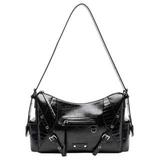 URBAN REVIVO Artificial Leather Crossbody Bags Regular Women's Black