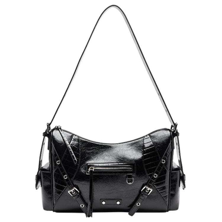 URBAN REVIVO Artificial Leather Crossbody Bags Regular Women's Black