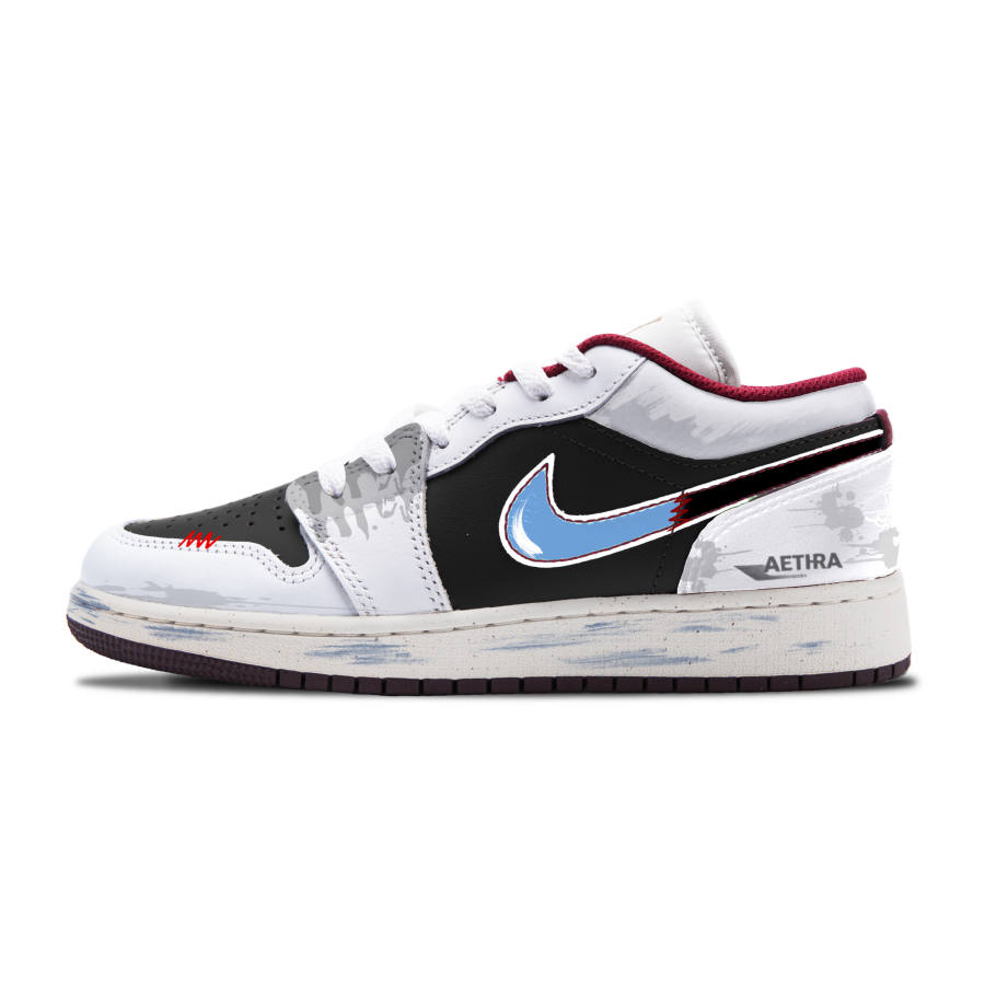 Jordan Jordan Air Jordan 1 Trendy Player Leather Children's Basketball Shoes Gray Unisex