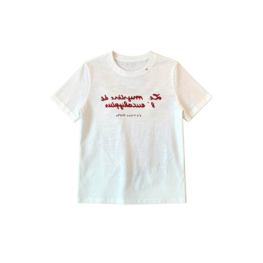 TUSHIFEI T Shirts Women's White Crew Neck Moderate Straight Fit