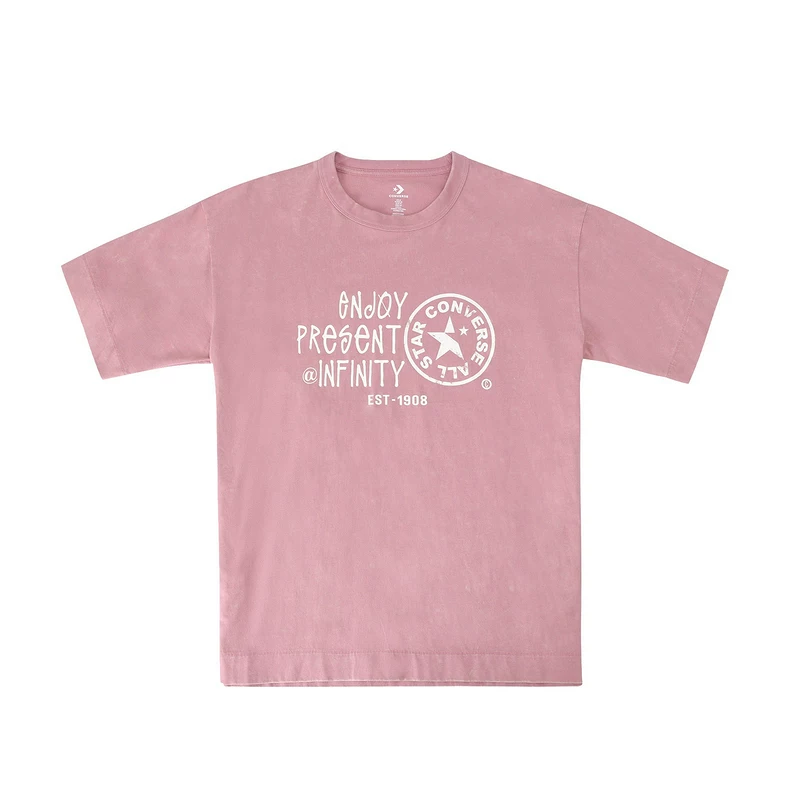 Converse Converse T Shirts Unisex Pink Crew Neck Moderate