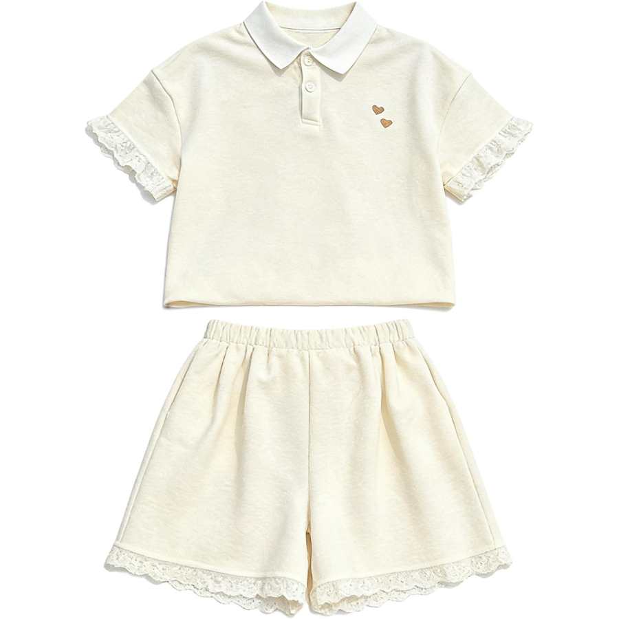 YALU Kids Casual Sportswear Lapel Thin Short