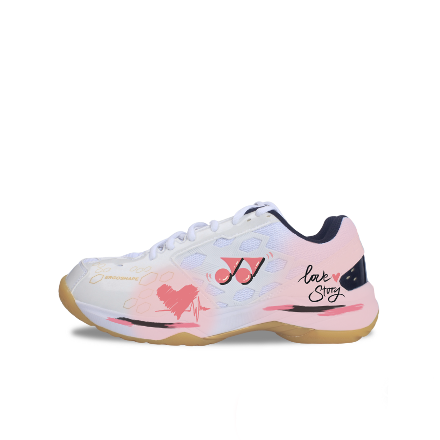 YONEX Power Cushion Abrasion Resistant Slip Resistant Low top Badminton Shoes Unisex Pink White