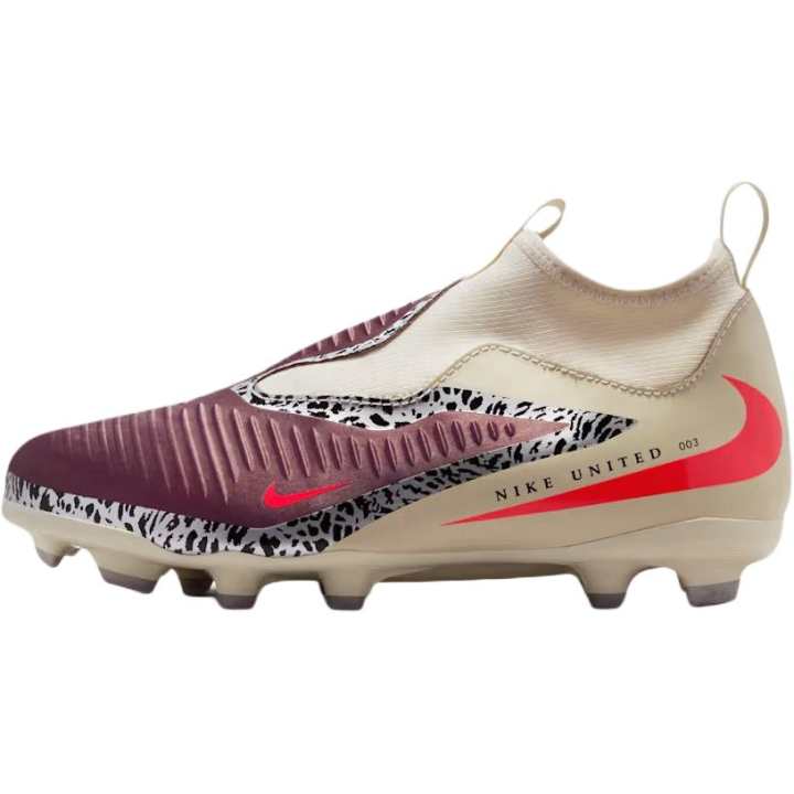 Nike Nike Phantom 6 Slip Resistant High top Kids' Soccer Shoes Beige Red Kids'