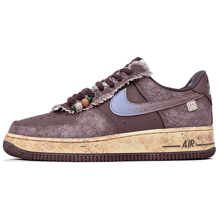 Nike Nike Air Force 1 Abrasion Resistant Slip Resistant Low top Skateboard Shoes Unisex Brown Red