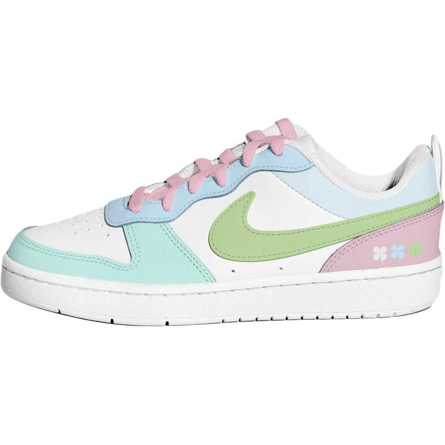 Nike Nike Court Borough Macaron Lucky Star Cushioning Abrasion Resistant Breathable Low top Kids' Skateboarding Shoes White