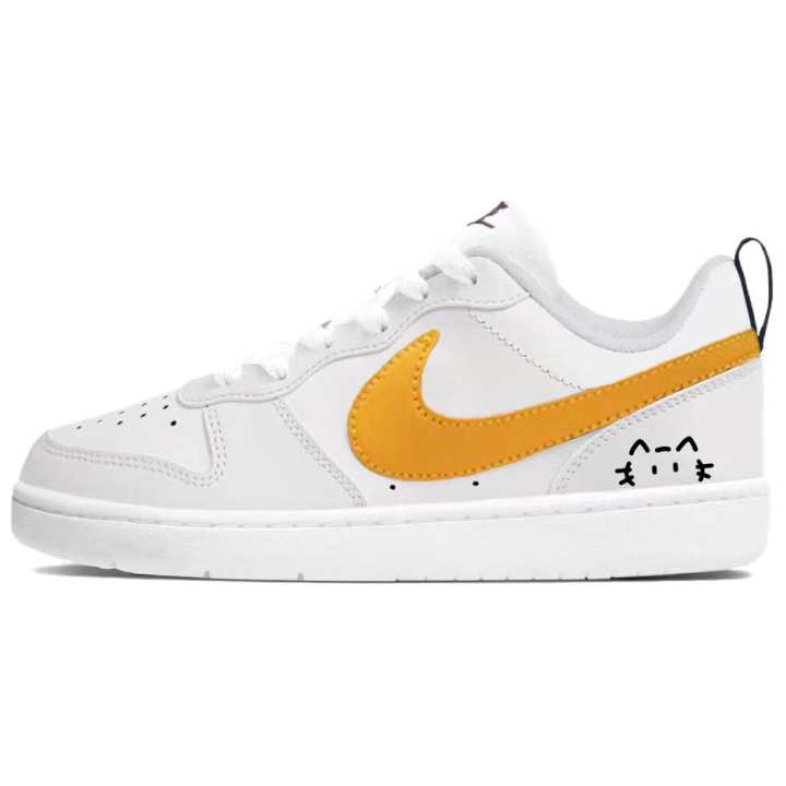 Nike Nike Court Borough Leather Cushioning Height Increasing Abrasion Resistant Slip Resistant Low top Skateboard Shoes