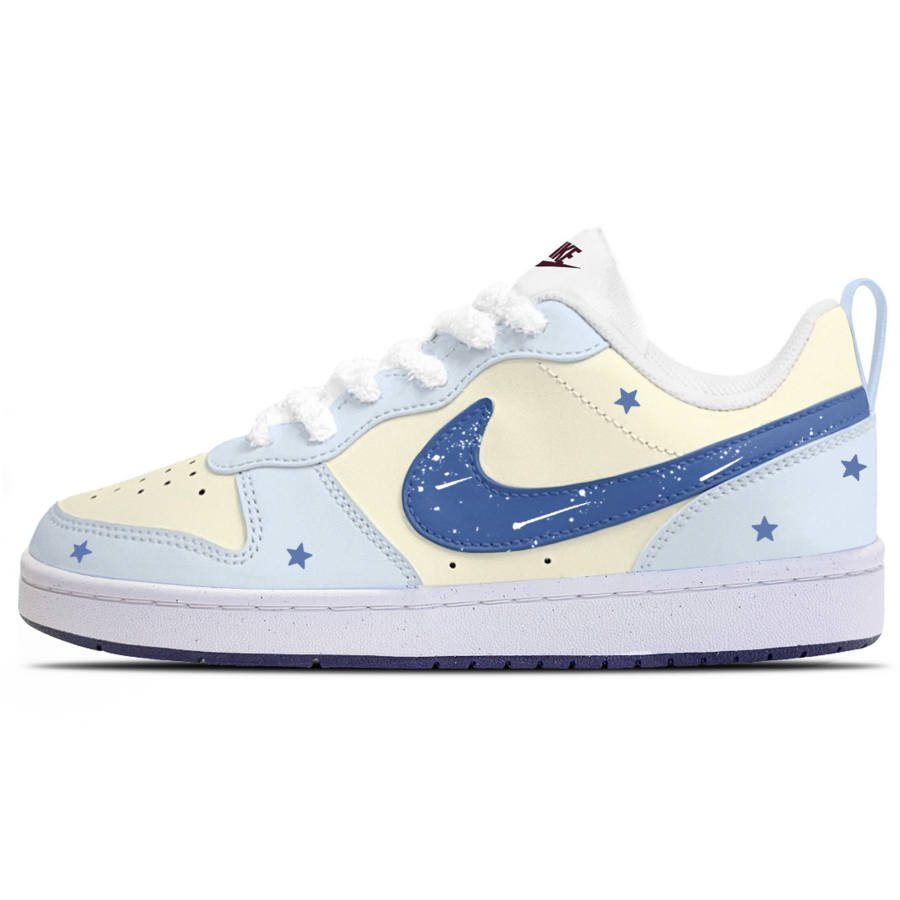 Nike Nike Court Borough Mercury Leather Abrasion Resistant Slip Resistant Low top Skateboard Shoes Unisex Yellow Blue