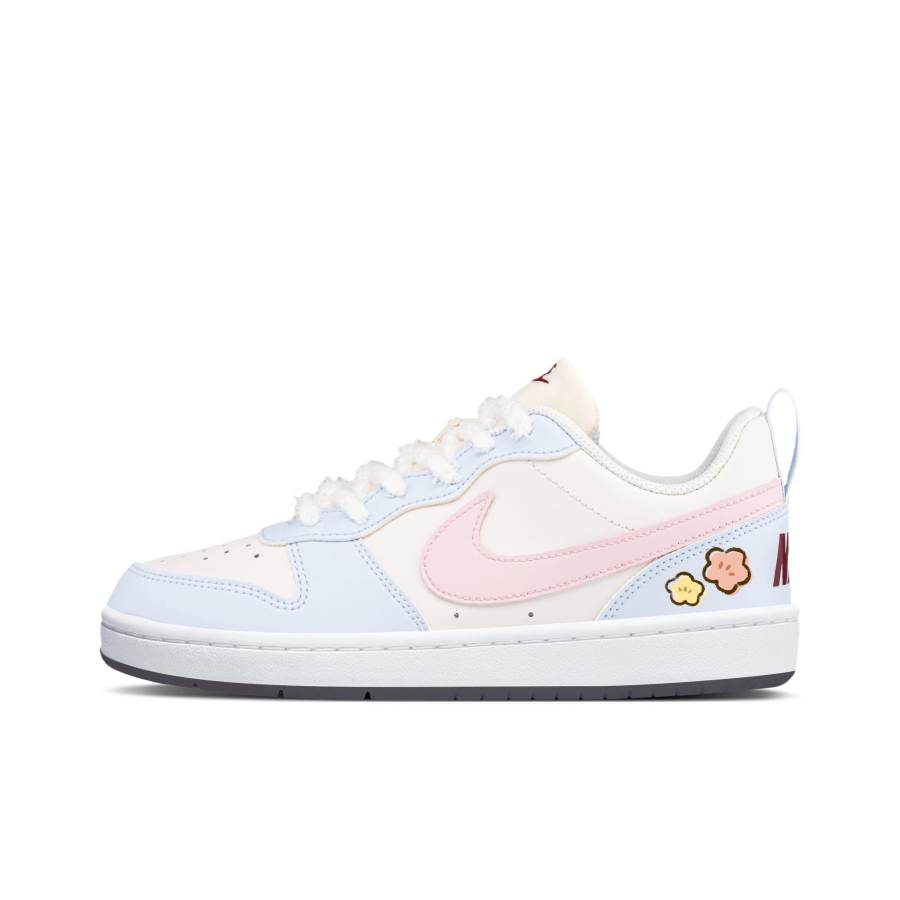 Nike Nike Court Borough 2 Pink Glutinous Cherry Blossom Abrasion Resistant Slip Resistant Low top Skateboard Shoes Unisex