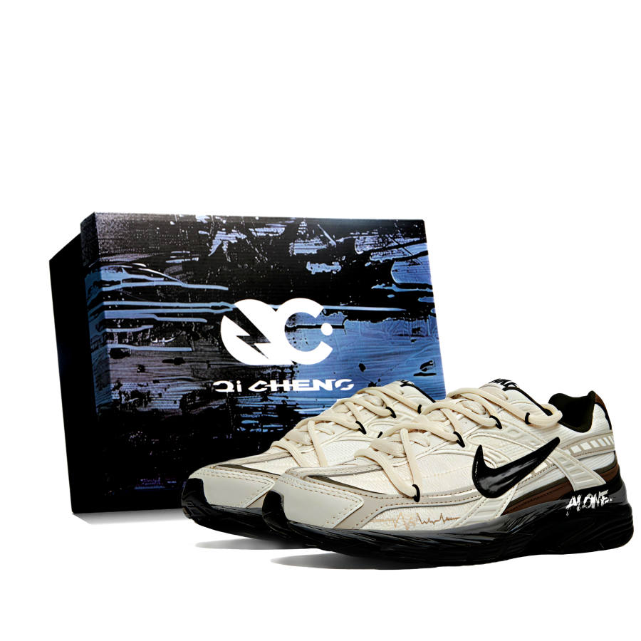 Nike Nike Initiator Fabric Cushioning Slip Resistant Breathable Low top Casual Running Shoes Unisex Ecru