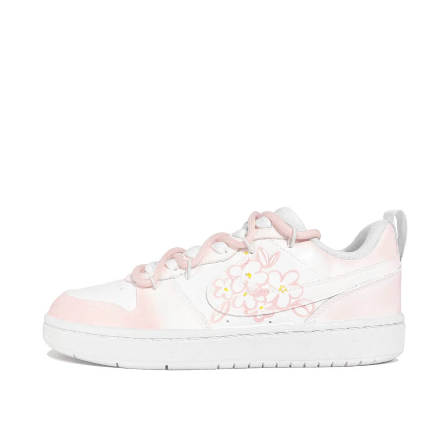 Nike Nike Court Borough Cherry Joy Leather Slip Resistant Cushioning Abrasion Resistant Low top Kids' Skateboarding Shoes