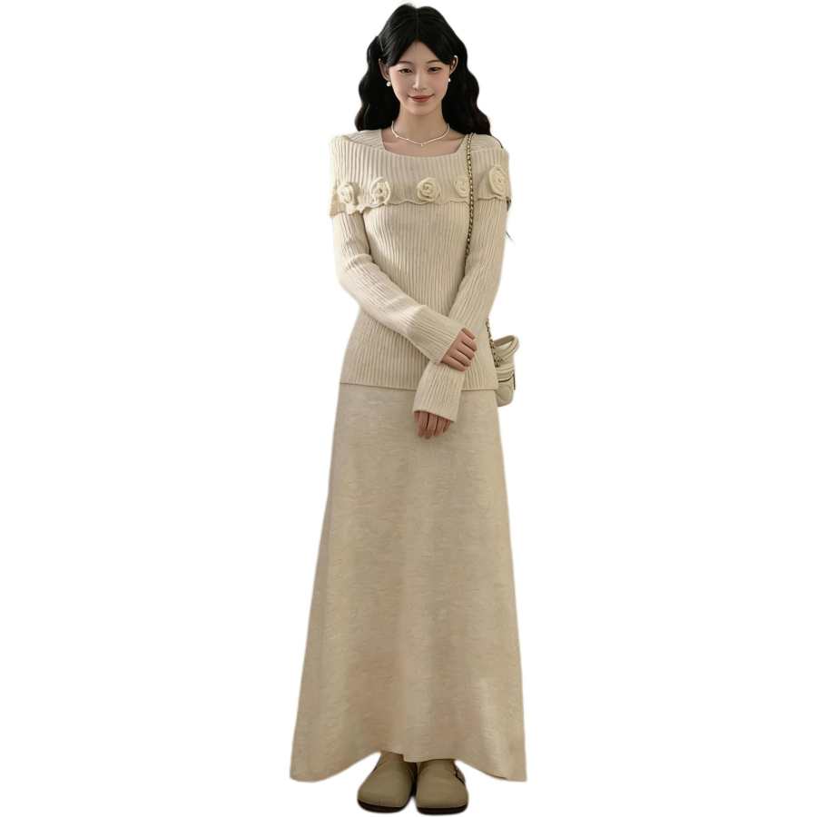 JBBCN Two Piece Skirt Sets Women's Square Collar Moderate Long