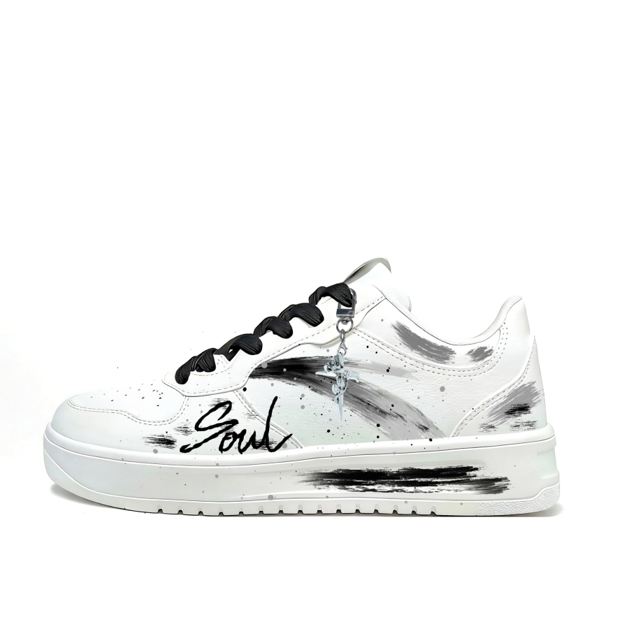 Anta Easy Trace The Ink Synthetic Leather Abrasion Resistant Lightweight Slip Resistant Low top Skateboard Shoes Unisex