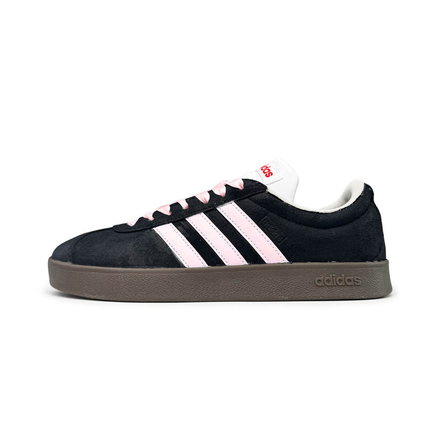 Adidas Adidas VL COURT 2.0 Black Pink Jelly Suede Lightweight Low top German Army Trainers Unisex Black
