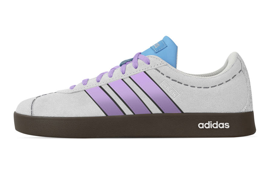 Adidas Custom Adidas VL COURT 2.0 Gray Tone Taro Purple Low top German Army Trainers Unisex Gray Purple